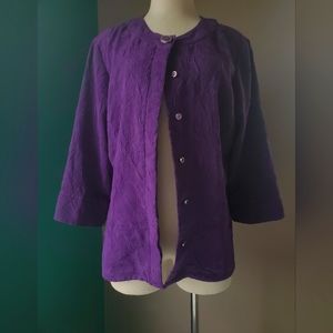 Coldwater Creek Women's Jacket Full Button Up Purple Size 16 Lightweight EUC